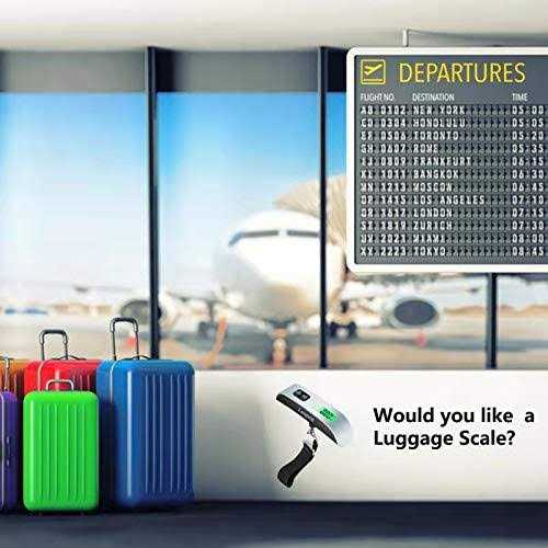 Longang 110 Lbs Digital Hanging Luggage Scale with Backlit for Travel, Rubber Paint Handle and Battery Included - Image 2