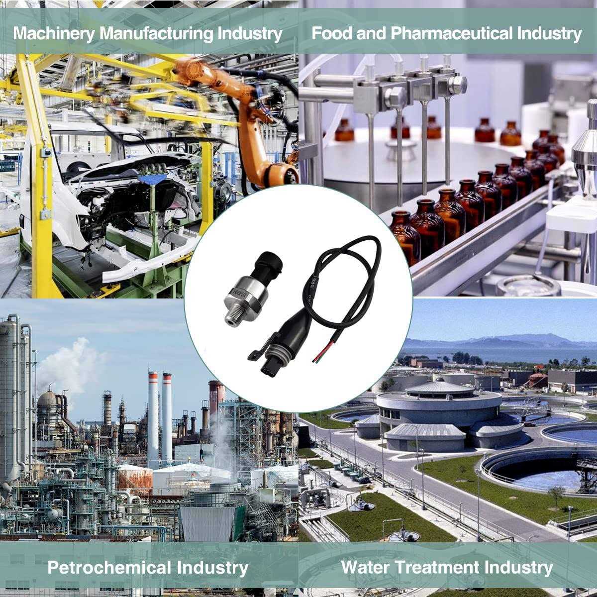 Flylin Pressure Transducer Sender Sensor with Connector 1/8NPT Thread Stainless Steel Fuel Pressure Sensor for Oil Fuel Air Water - Image 3