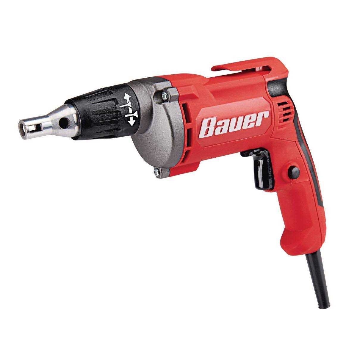 Bauer 5 Amp Variable Speed Drywall Screwdriver with Adjustable Nosepiece