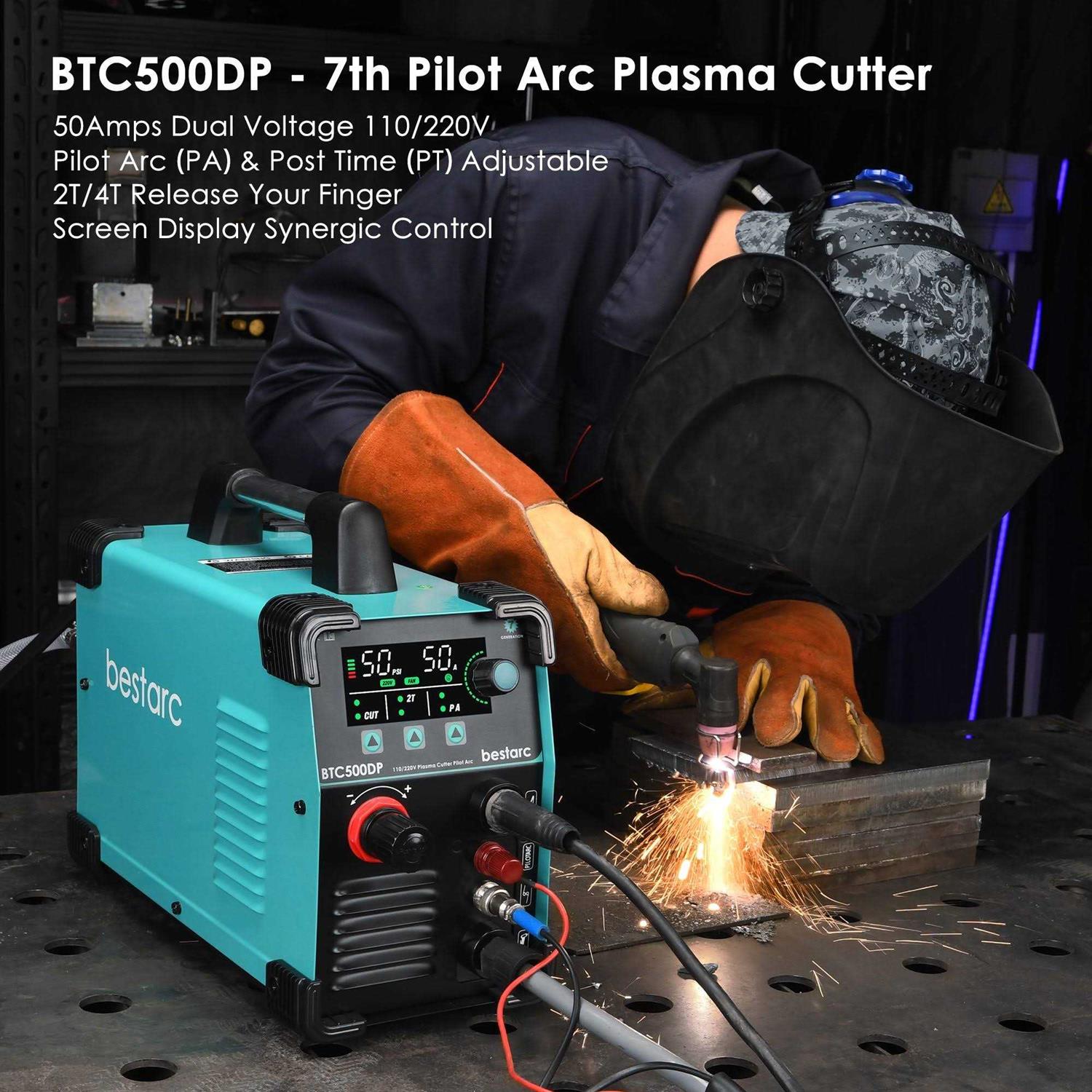 bestarc Plasma Cutter Pilot Arc BTC500DP 7th Generation 50Amps Screen Display Dual Voltage 110/220V Digital Plasma Cutting Machine - Image 3