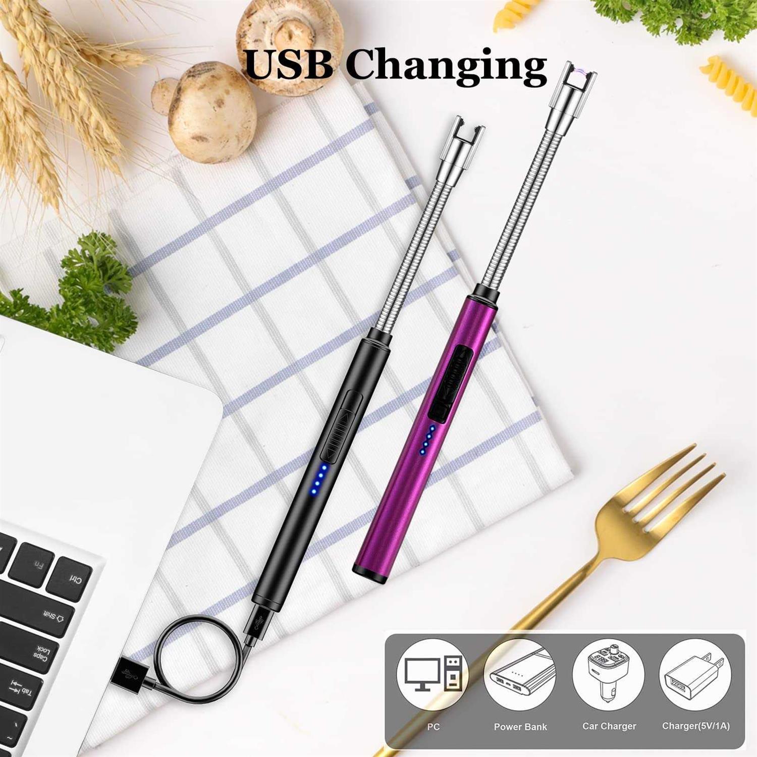 Candle Lighter 2 Pack Upgraded Usb Rechargeable Flexible Long Neck Lighters - Image 5