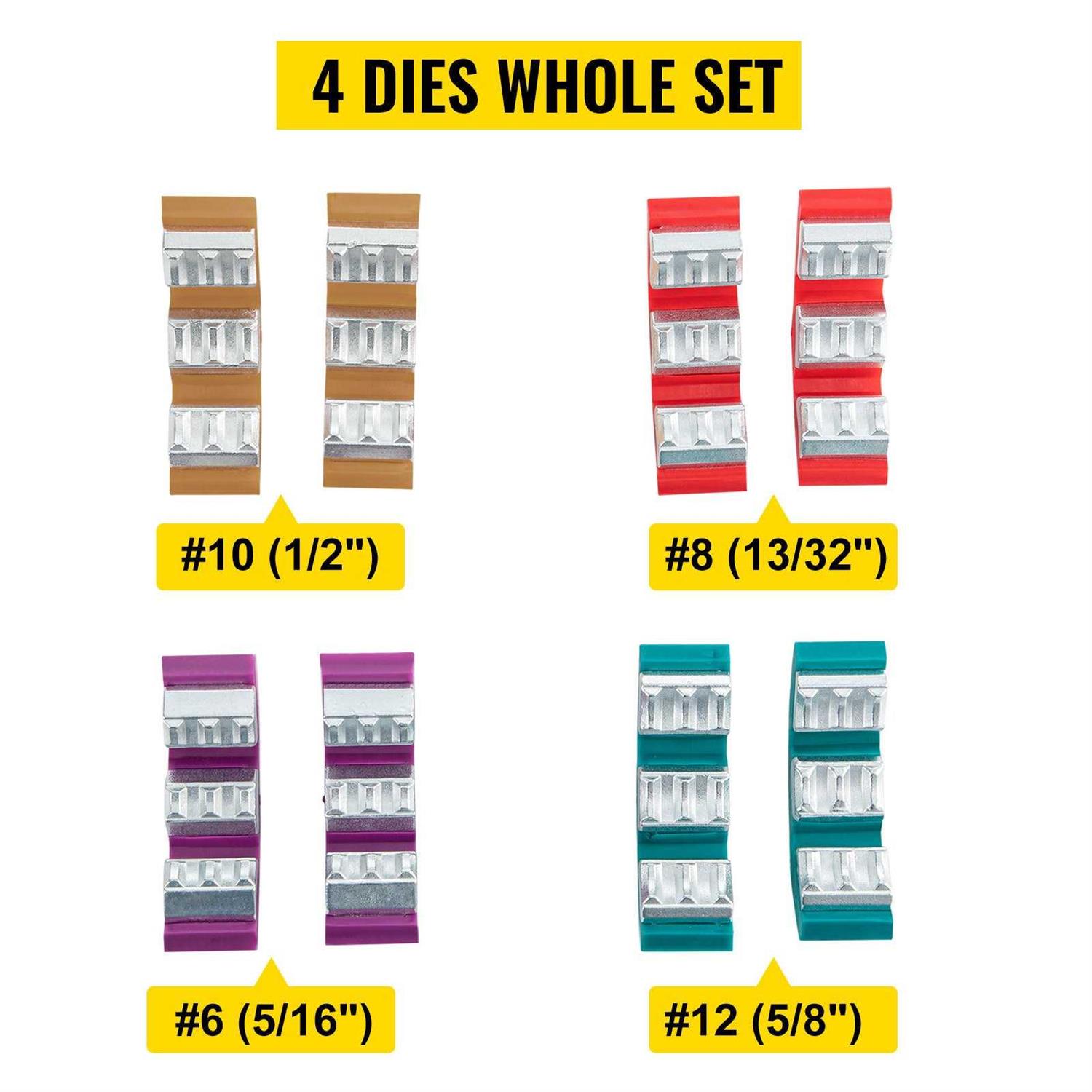 VEVOR Manually Operated AC Hose Crimper Hydra-Krimp 71550 Manual AC Hose Crimper Kit Air Conditioning Repair Handheld AC Hose Crimping Tool with 4 - Image 3