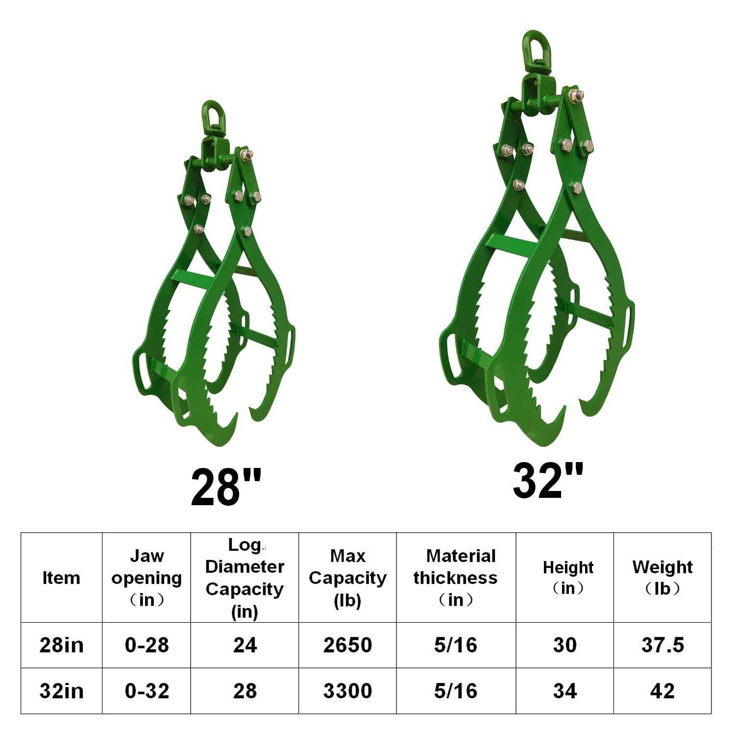 4 Claw Log Lifting Tongs Timber Claw Hook 28in - Image 4