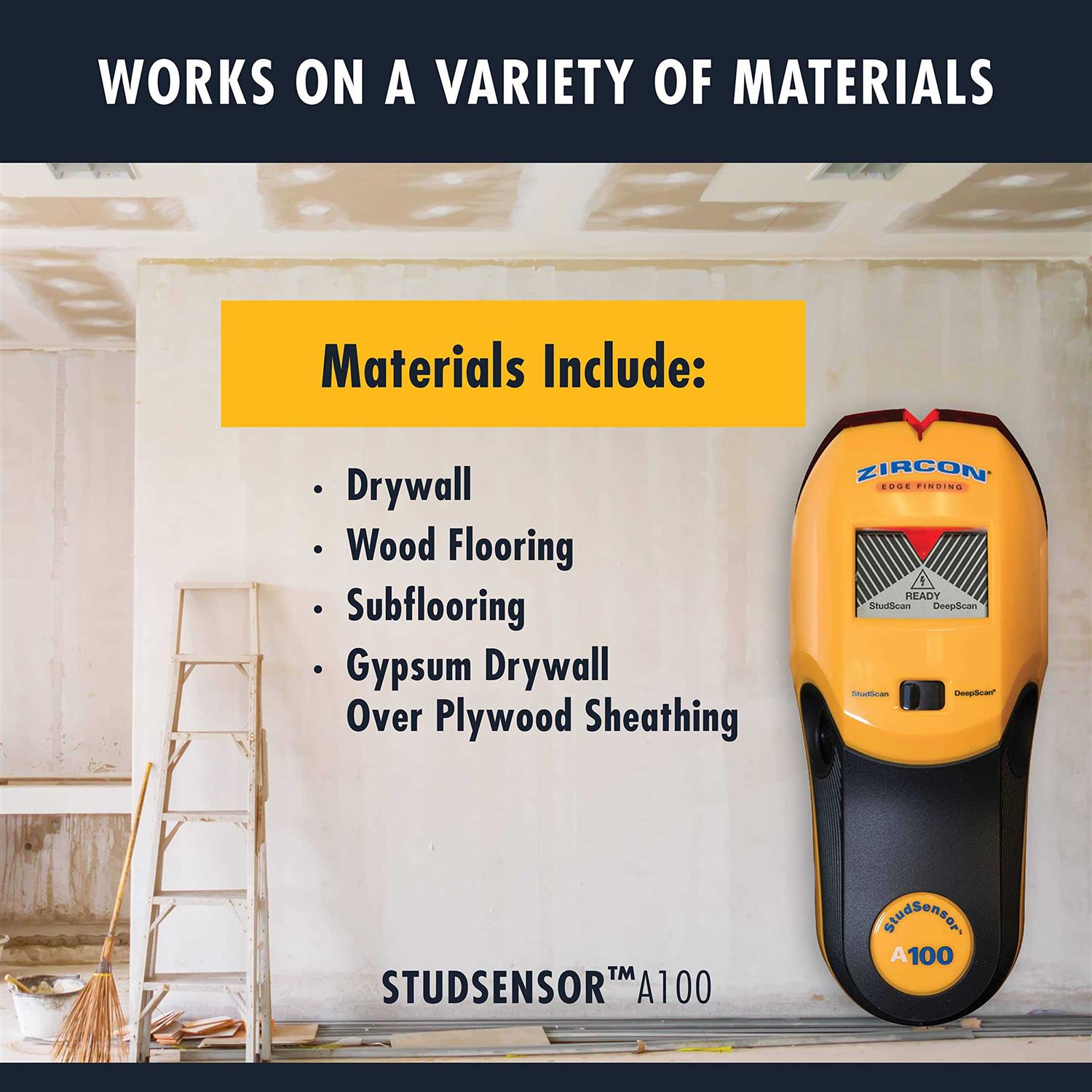 Zircon StudSensor A100 Wall Scanner and Center/Edge Locating Stud Finder with WireWarning Detection - Image 5