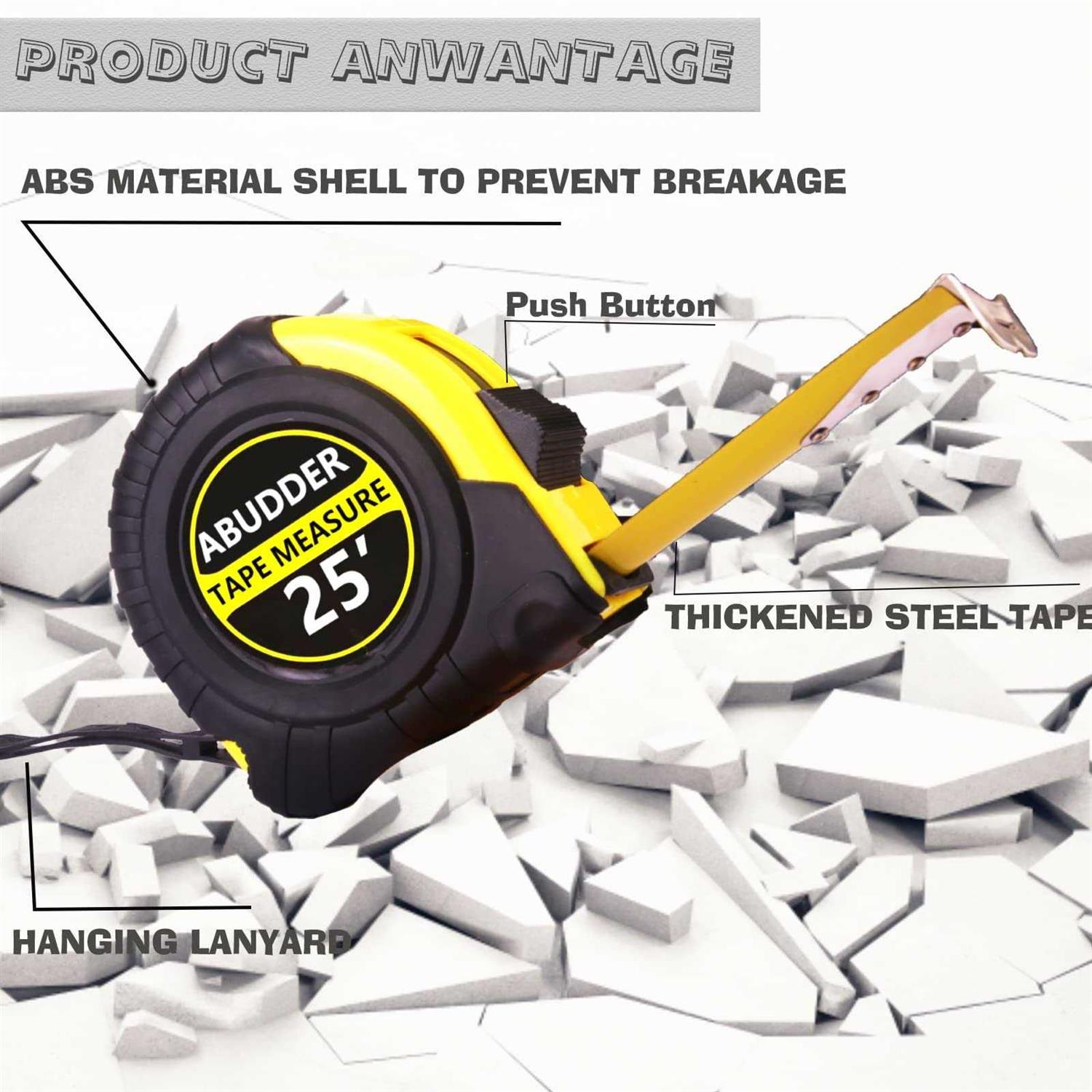 Tape Measure,Easy Read Measuring Tape Retractable with Fractions 1/8 - Image 5