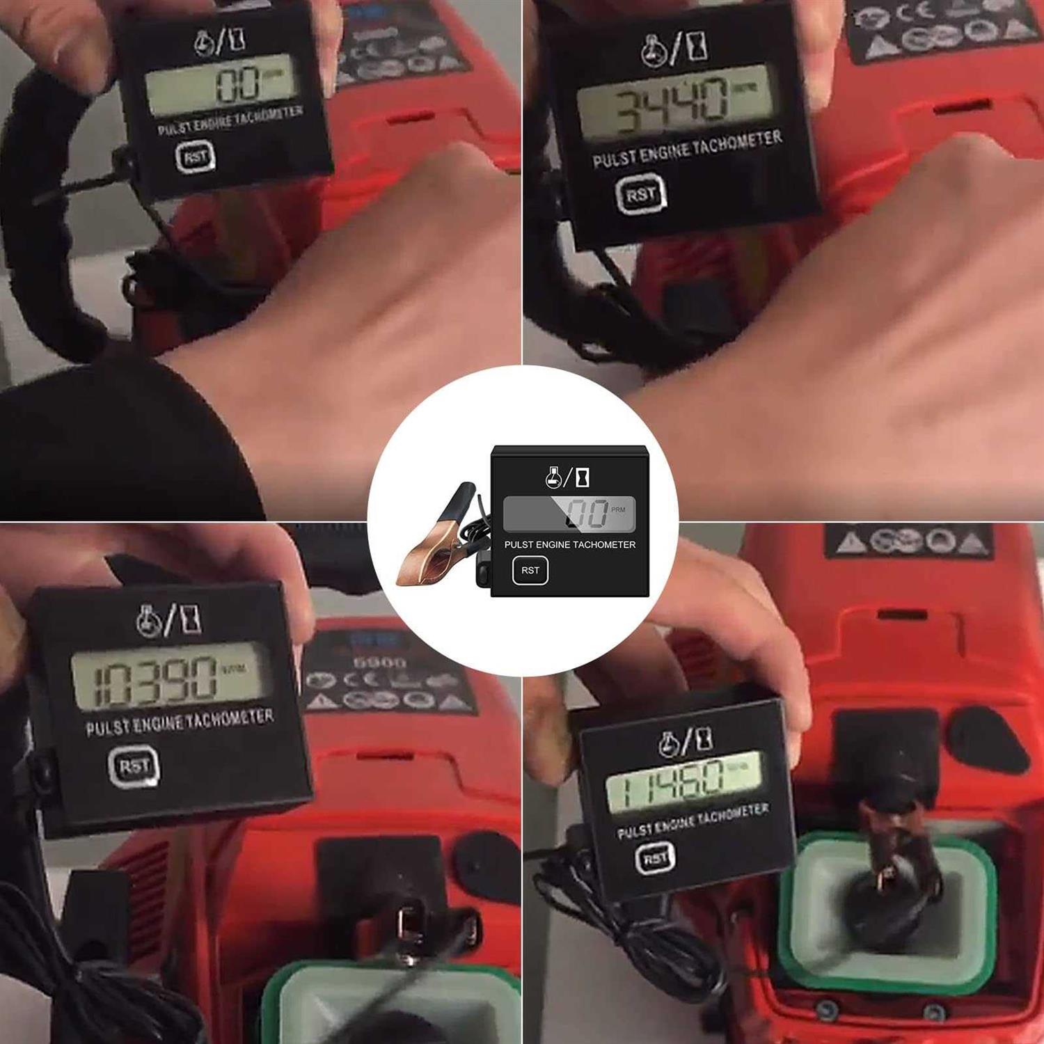 Generic Digital Tachometer Small Digital Engine Tachometer Inductive Tachometer Digital Chainsaw Tachometer Replaceable Battery Waterproof Tachometer - Image 2