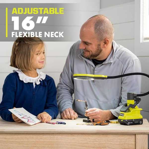 Ryobi ONE+ 18V Cordless LED Magnifying Clamp Light 2-Pack - Image 4