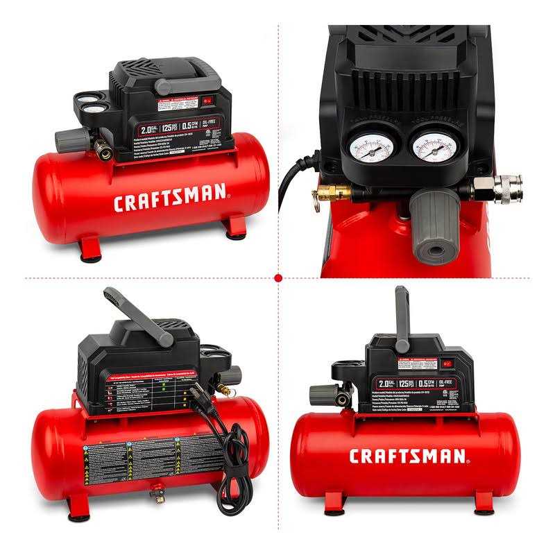 Craftsman 2 Gal Horizontal Portable Air Compressor Tank 125 PSI 0.3 HP - Image 5