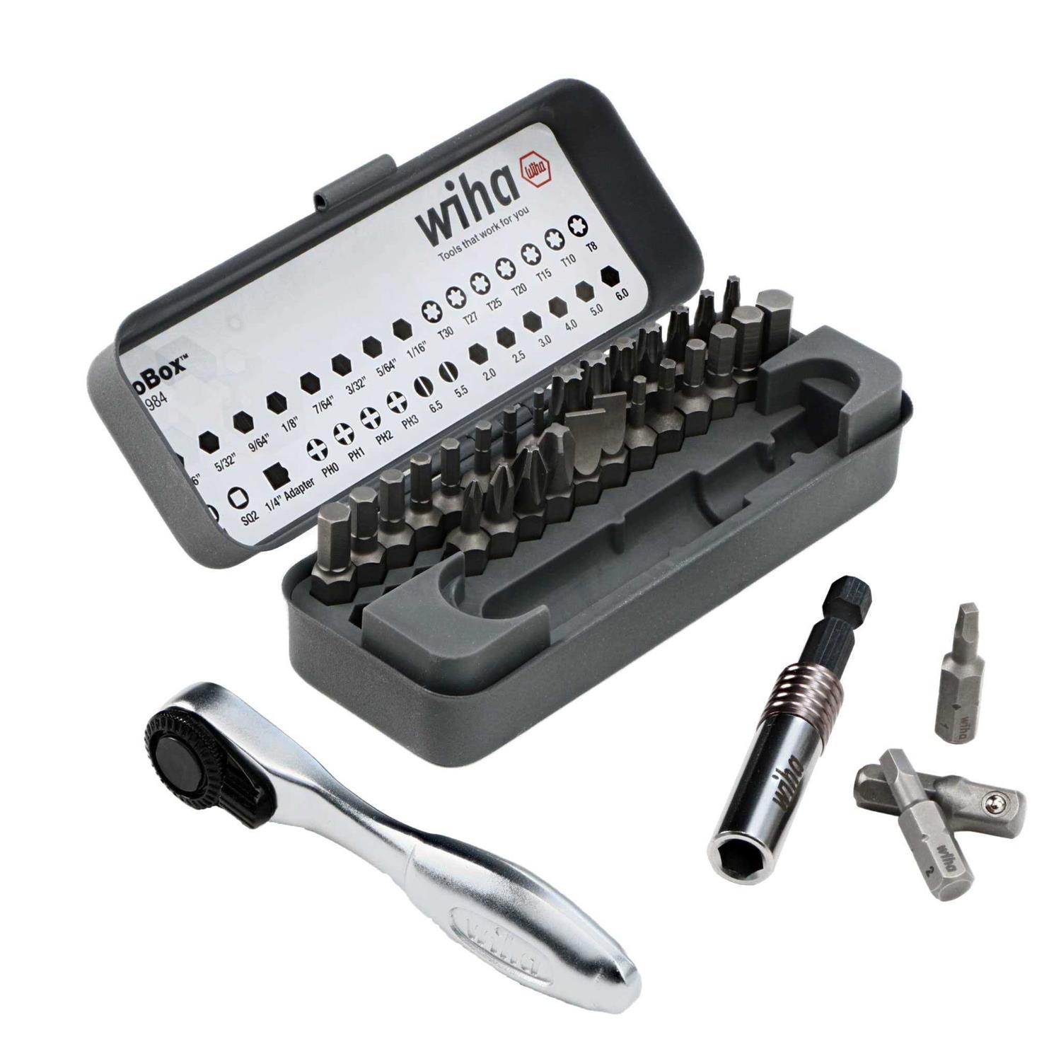 Wiha 32 Piece GoBox Standard Bit Set with Mini Ratchet 74984 - Image 5