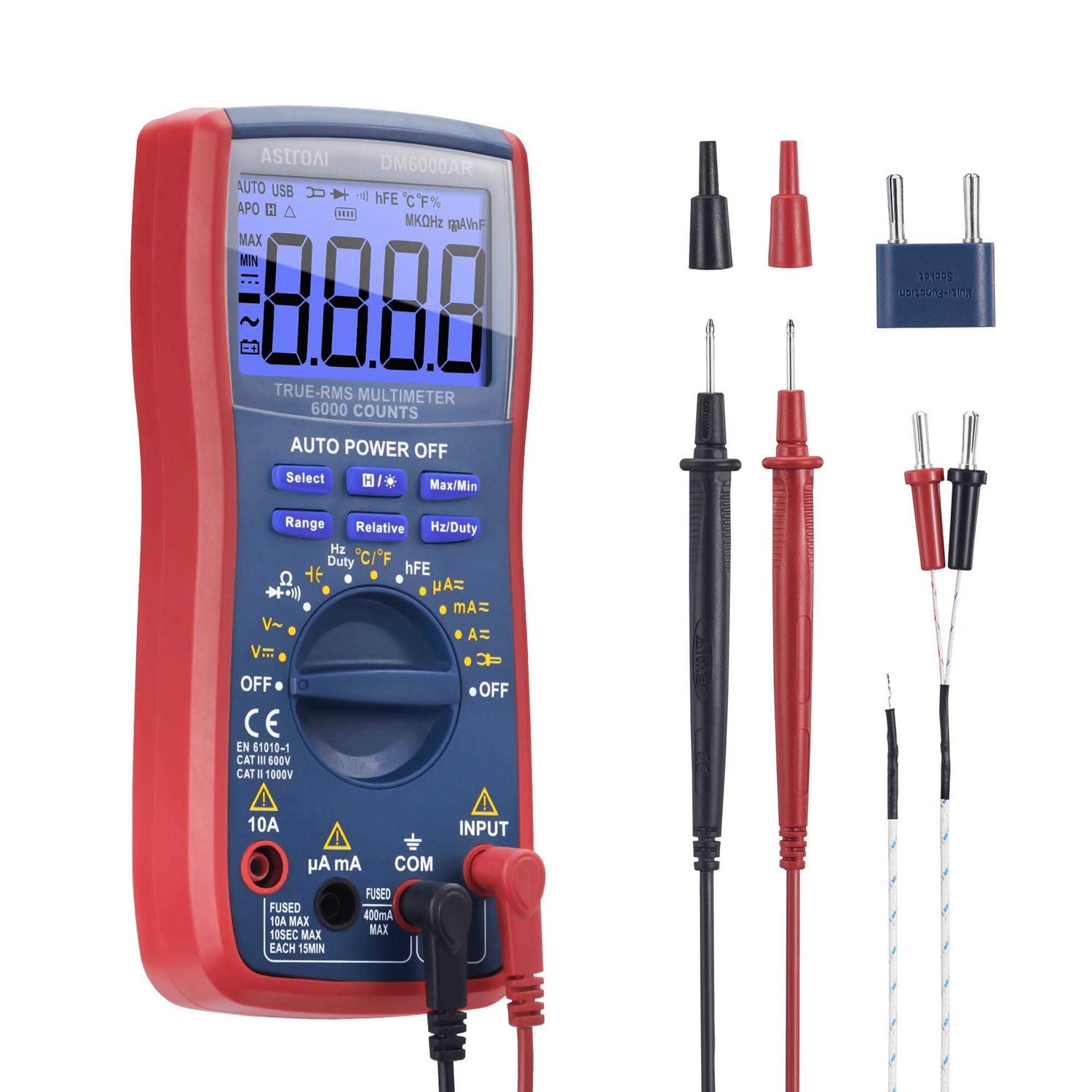 AstroAI Digital Multimeter TRMS 6000 Counts Volt Meter Auto-Ranging Tester