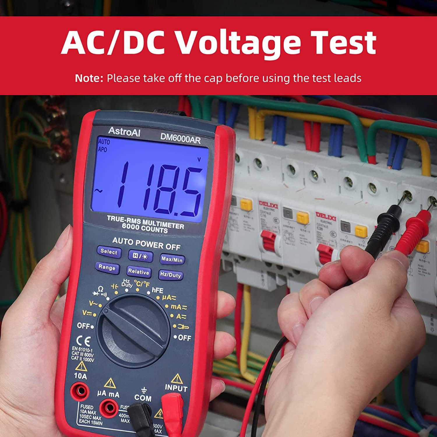AstroAI Digital Multimeter TRMS 6000 Counts Volt Meter Auto-Ranging Tester - Image 5