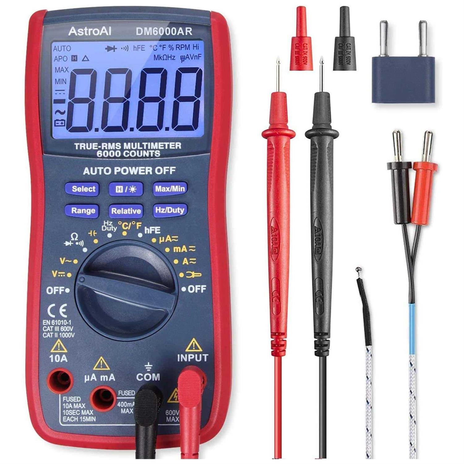AstroAI Digital Multimeter TRMS 6000 Counts Volt Meter Auto-Ranging Tester