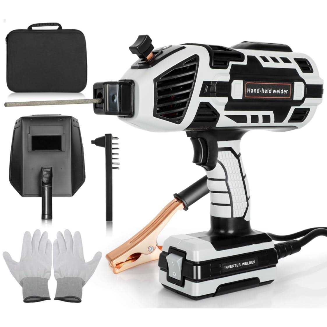 Welding Machine Handheld 110V Portable Arc Welder Hand Held Welder 6 Variable Current Adjustment for 1/16-1/8 All Size Rod 10 x Welding Rods