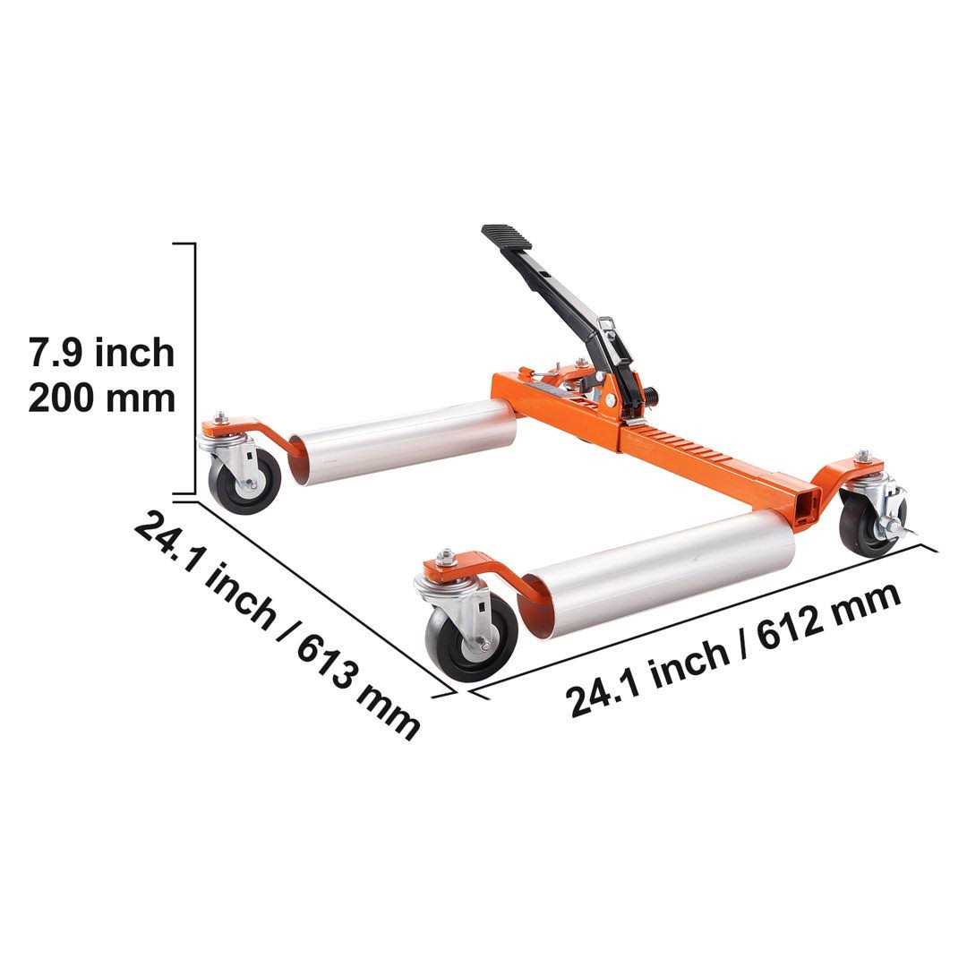 VEVOR Wheel Dolly 1 Piece Wheel Dolly Car Skate Heavy Duty Vehicle Positioning with Ratcheting Foot Pedal - Image 2