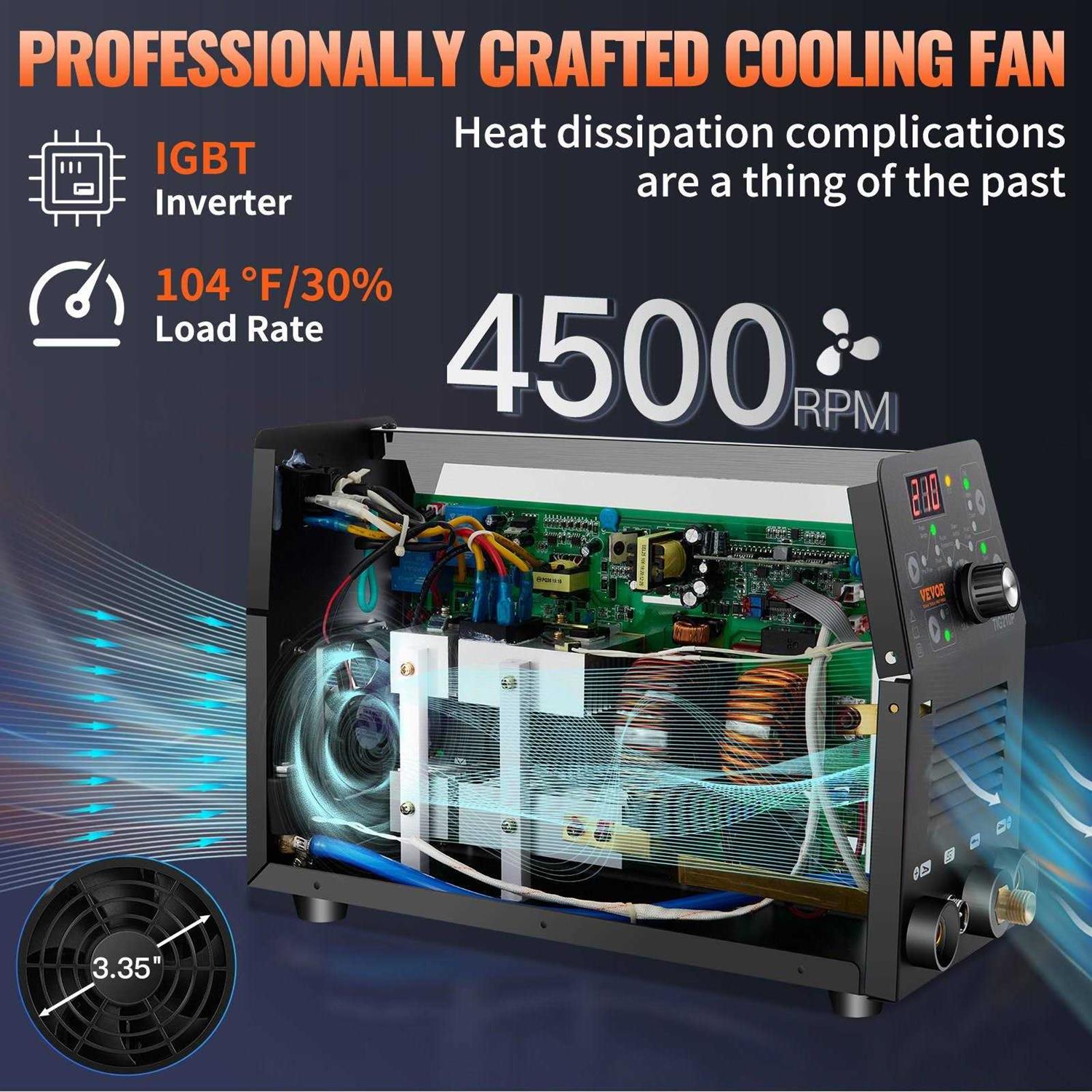 VEVOR 210Amp TIG Welder Welder TIG 3 in 1 110/220V Dual Voltage HF TIG/Stick/Clean Welding Machine w/USB - Image 5