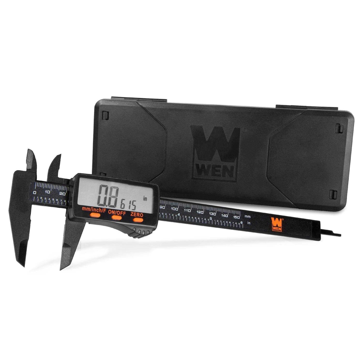 WEN Electronic 6.1-Inch Digital Caliper with LCD Readout and Storage Case