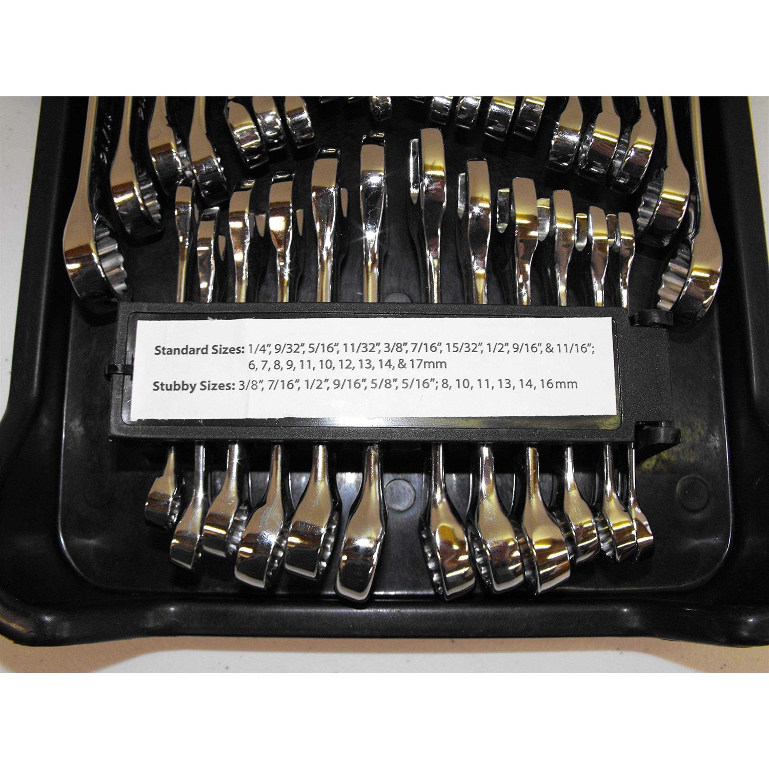 Pittsburgh Fully Polished SAE and Metric Combination Wrench Set - Image 4