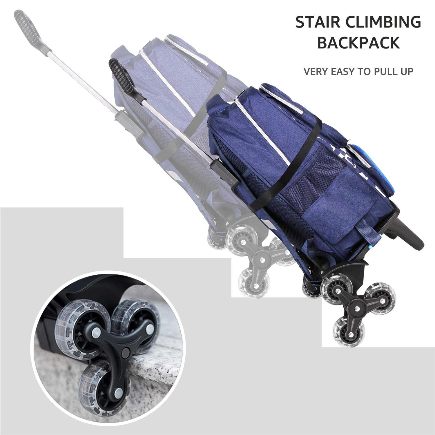 Backpack Trolley Wheeled Trolley Hand Aluminium Alloy Non-Folding Trolley Cart for School Bags/Luggage/Backpack - Image 2