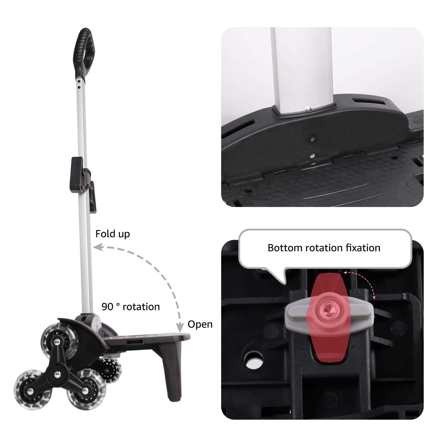 Backpack Trolley Wheeled Trolley Hand Aluminium Alloy Non-Folding Trolley Cart for School Bags/Luggage/Backpack - Image 3