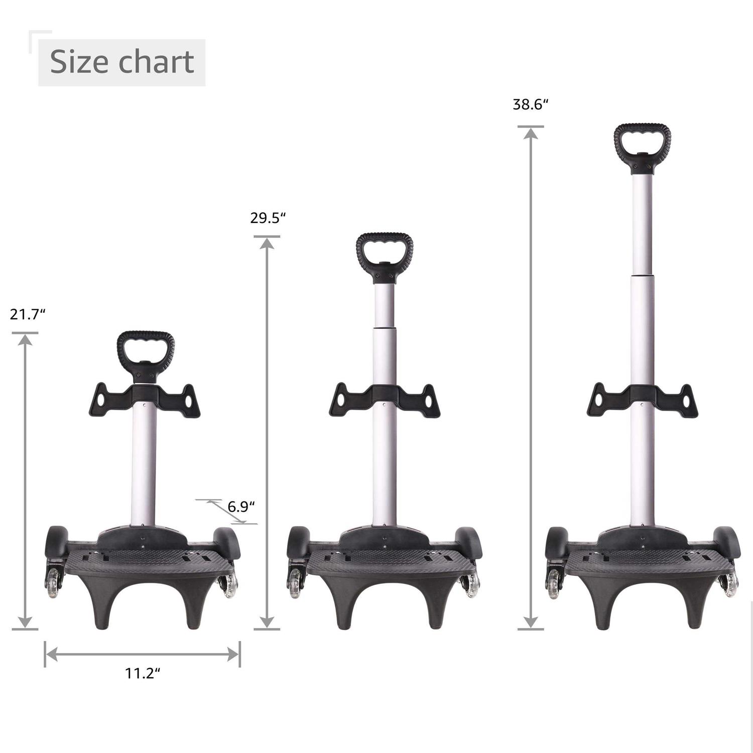 Backpack Trolley Wheeled Trolley Hand Aluminium Alloy Non-Folding Trolley Cart for School Bags/Luggage/Backpack - Image 4
