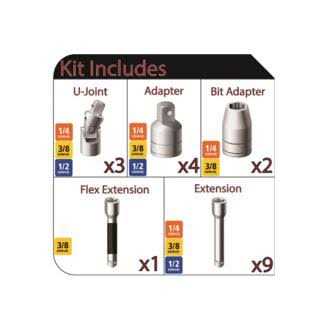 1/4 in. 3/8 in. 1/2 in. Drive Accessory Set Husky # HACCY19PCRM # 1007691060 - Image 3