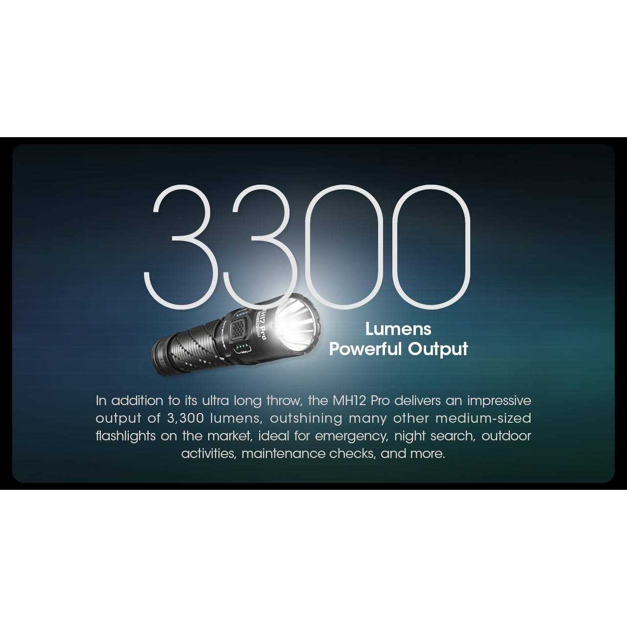 Nitecore MH12 Pro 3300 Lumen Superior Performance USB-C Rechargeable compact Flashlight - Image 3