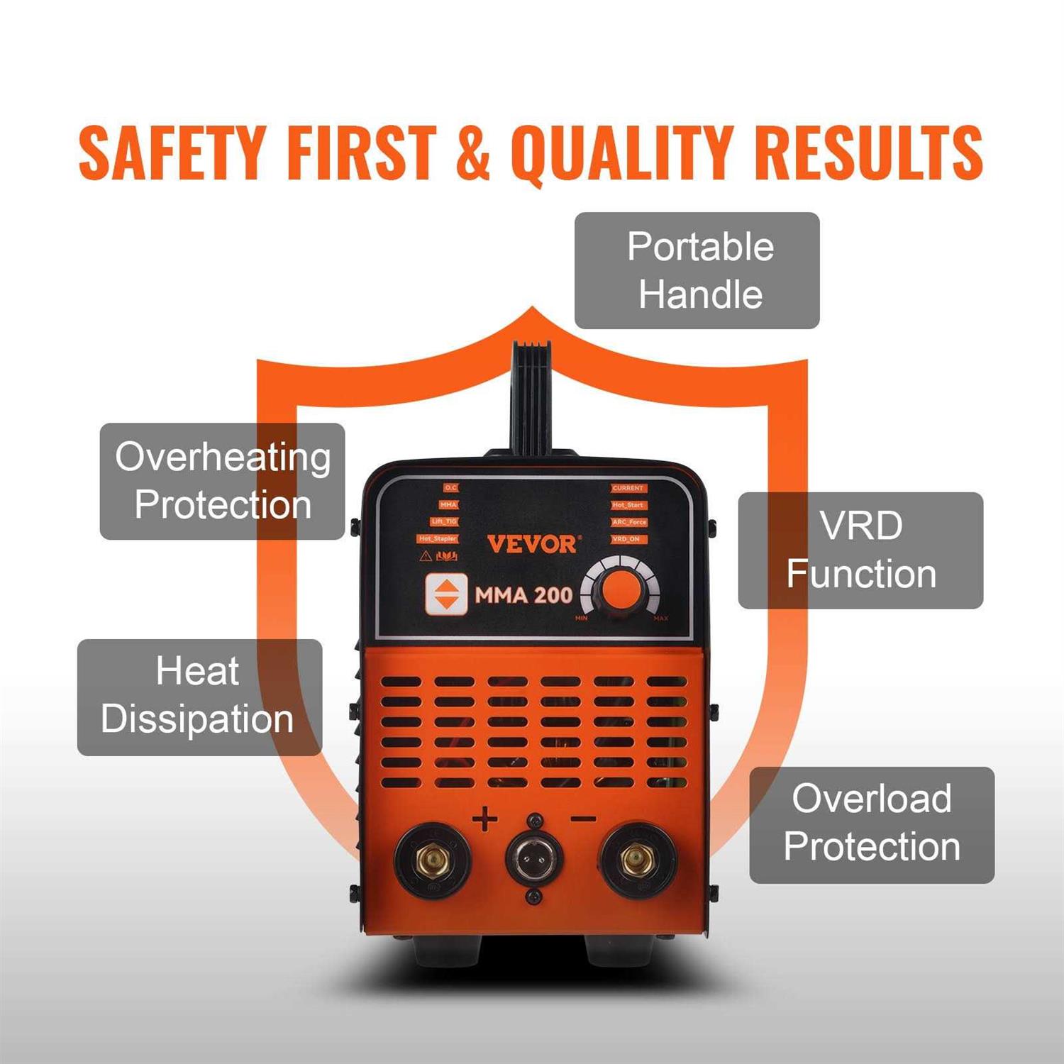 VEVOR Stick Welder 200Amp Stick & Plastic Arc Welder Machine 110/220V Hot Stapler with Hot Start Arc Force Anti-Stick - Image 5