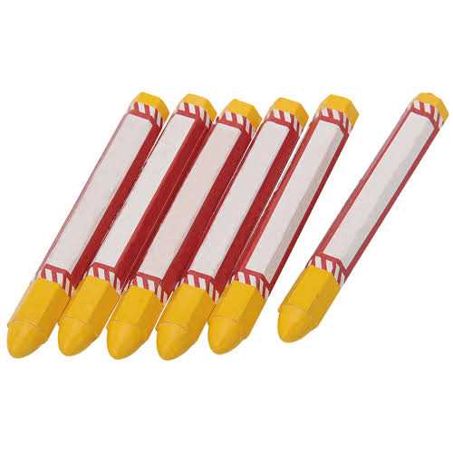 Pittsburgh 6 Piece Yellow Marking Crayons for Lumber, Wood Posts, Masonry, Steel and More