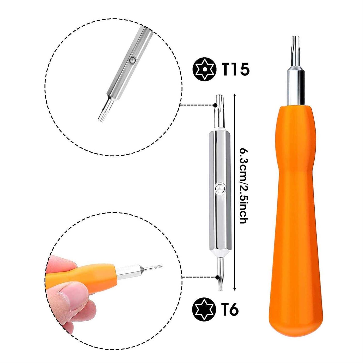 CYJJZQ Replacement for Screwdriver Kit Doorbell Security Screws Orange Screwdriver T6 T15 & + 20pcs Doorbell Screws for Doorbell - Image 3