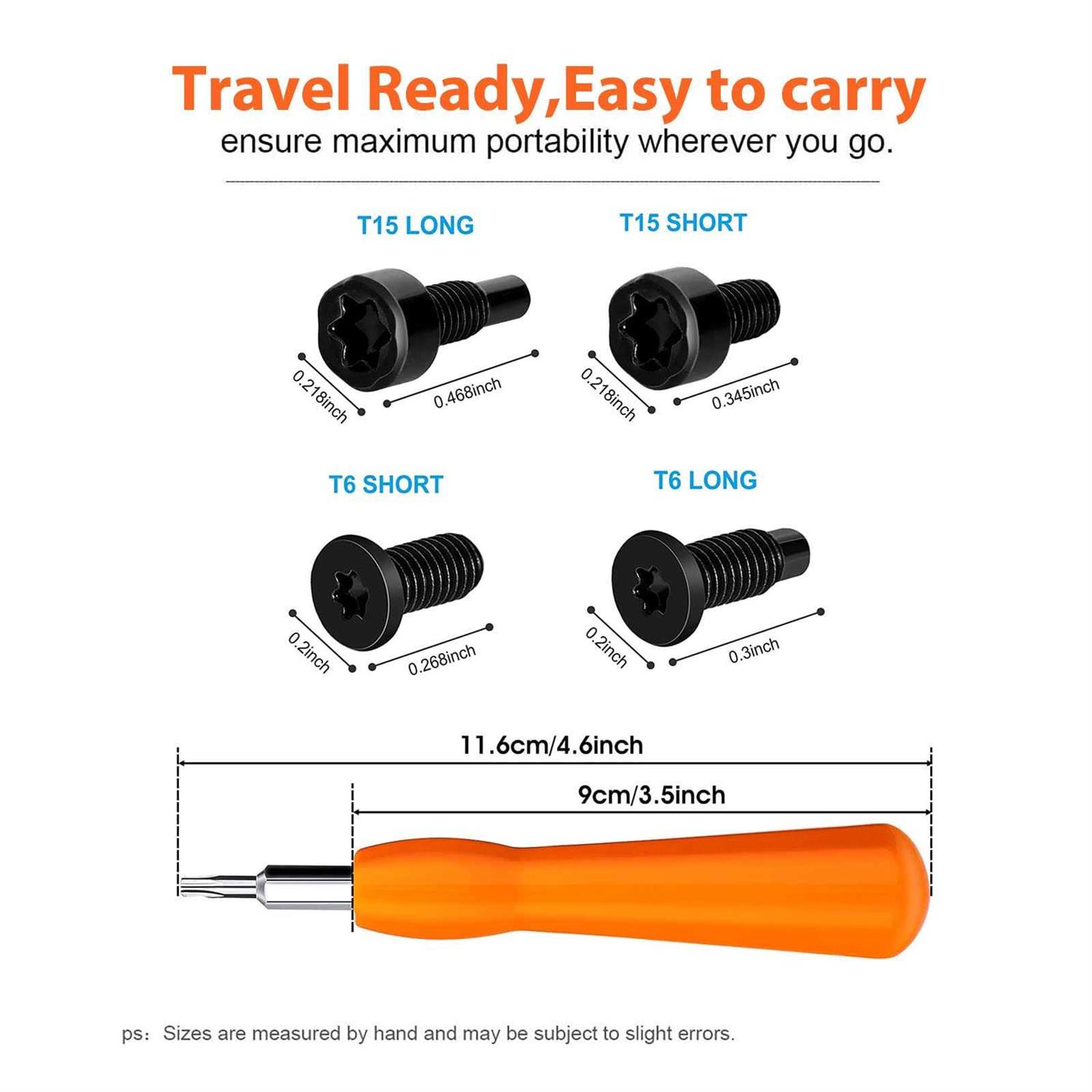 CYJJZQ Replacement for Screwdriver Kit Doorbell Security Screws Orange Screwdriver T6 T15 & + 20pcs Doorbell Screws for Doorbell - Image 4
