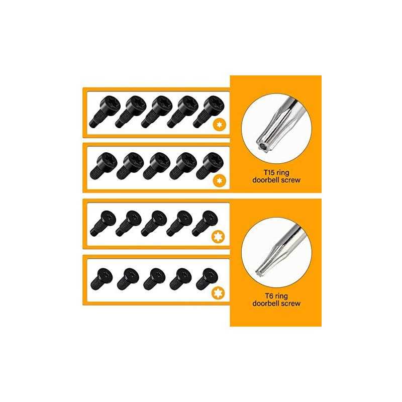 CYJJZQ Replacement for Screwdriver Kit Doorbell Security Screws Orange Screwdriver T6 T15 & + 20pcs Doorbell Screws for Doorbell - Image 5