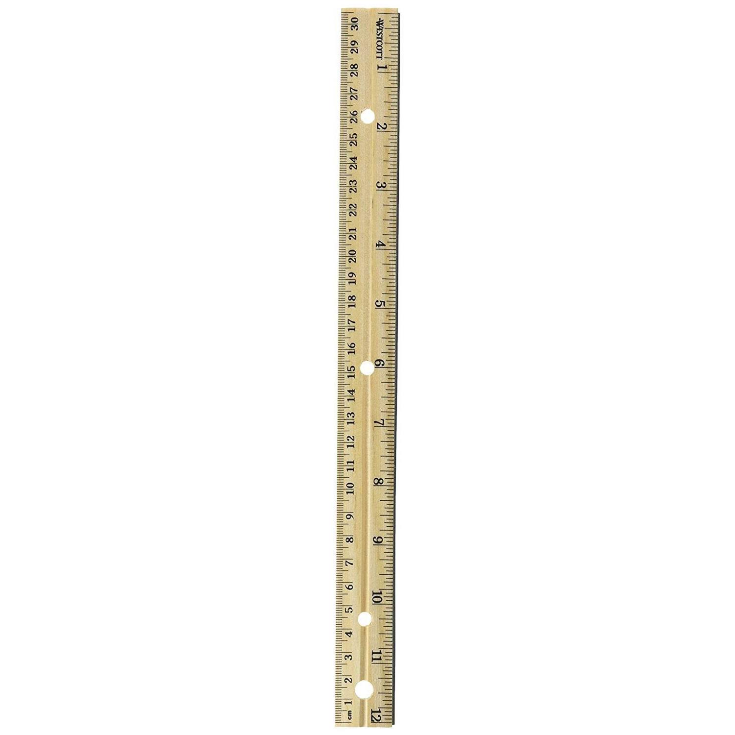 Westcott Metal Edge English/Metric Wood Ruler