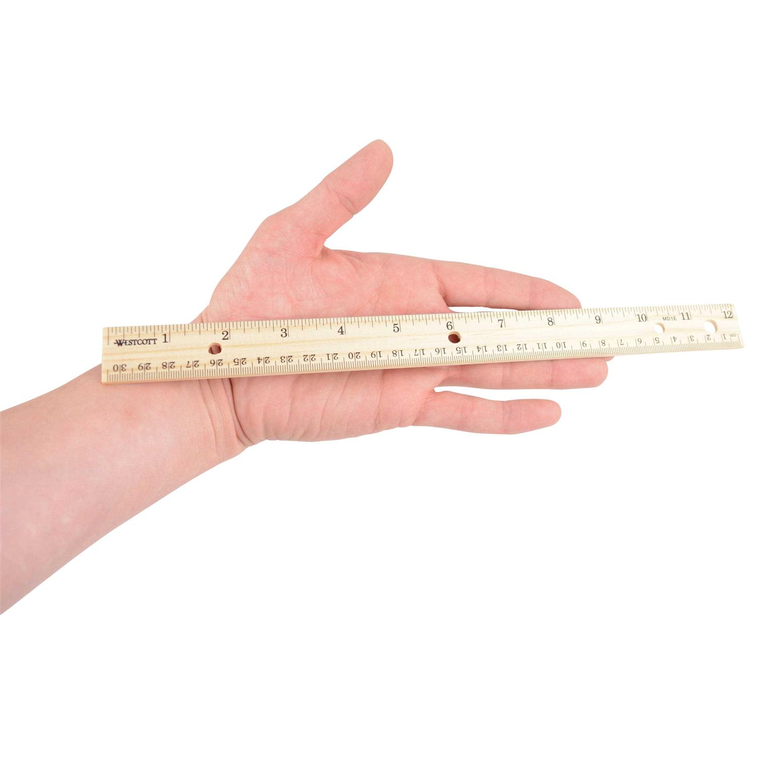 Westcott Metal Edge English/Metric Wood Ruler - Image 3