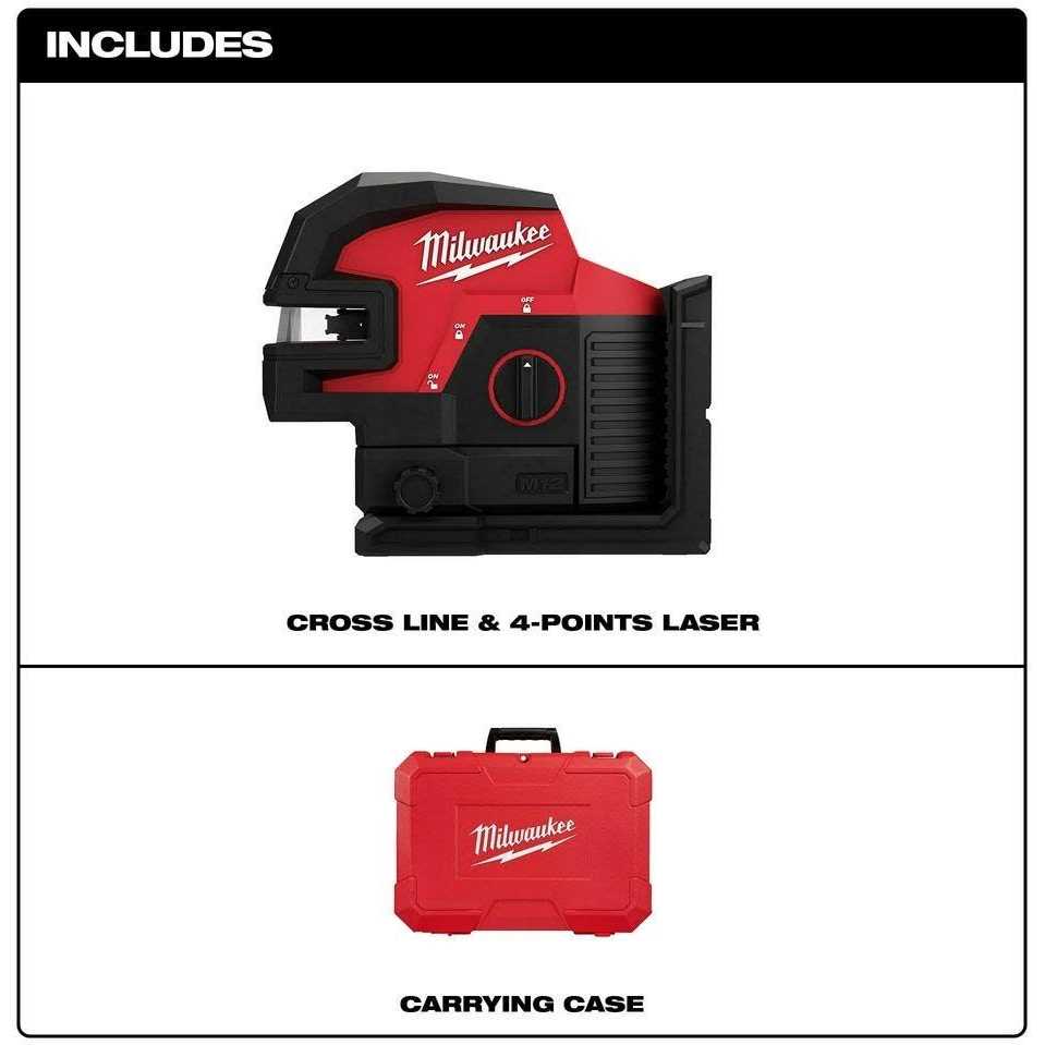 Milwaukee M12 Green Cross Line & 4 Points Laser 3624 - Image 2