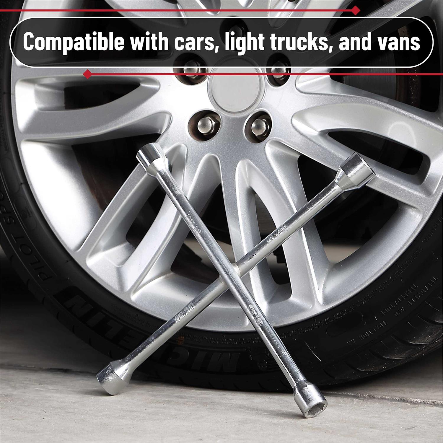 Bates Choice 14 inch Carbon Steel 4 Way Lug Wrench - Image 3