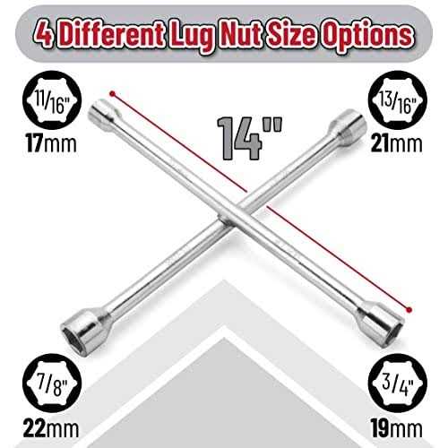 Bates Choice 14 inch Carbon Steel 4 Way Lug Wrench - Image 4