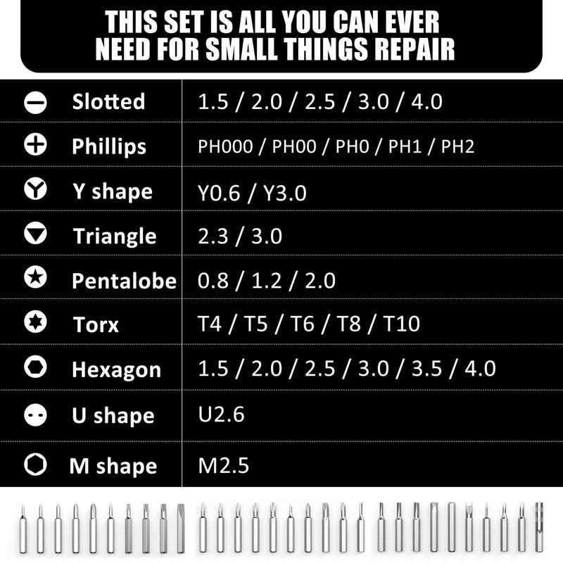 32 In 1 Small Screwdriver Set Mini Magnetic Screwdriver Set Contains 30 Bits Precision Repair Tool Kit - Image 5