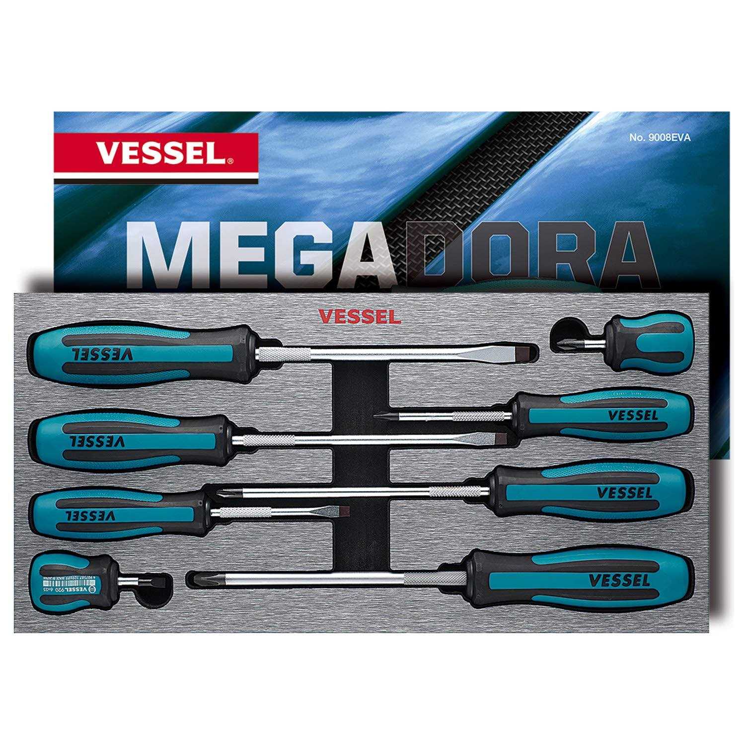 Vessel 9008EVA Megadora Jawsfit Screwdriver 8Pc. Set - Image 2