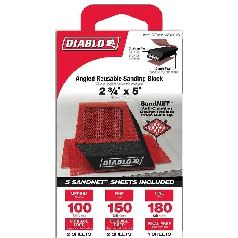 Diablo 2-3/4 in. x 5 in. Reusable Angled Hand Sanding Block DFB234ANGH01G - Image 3