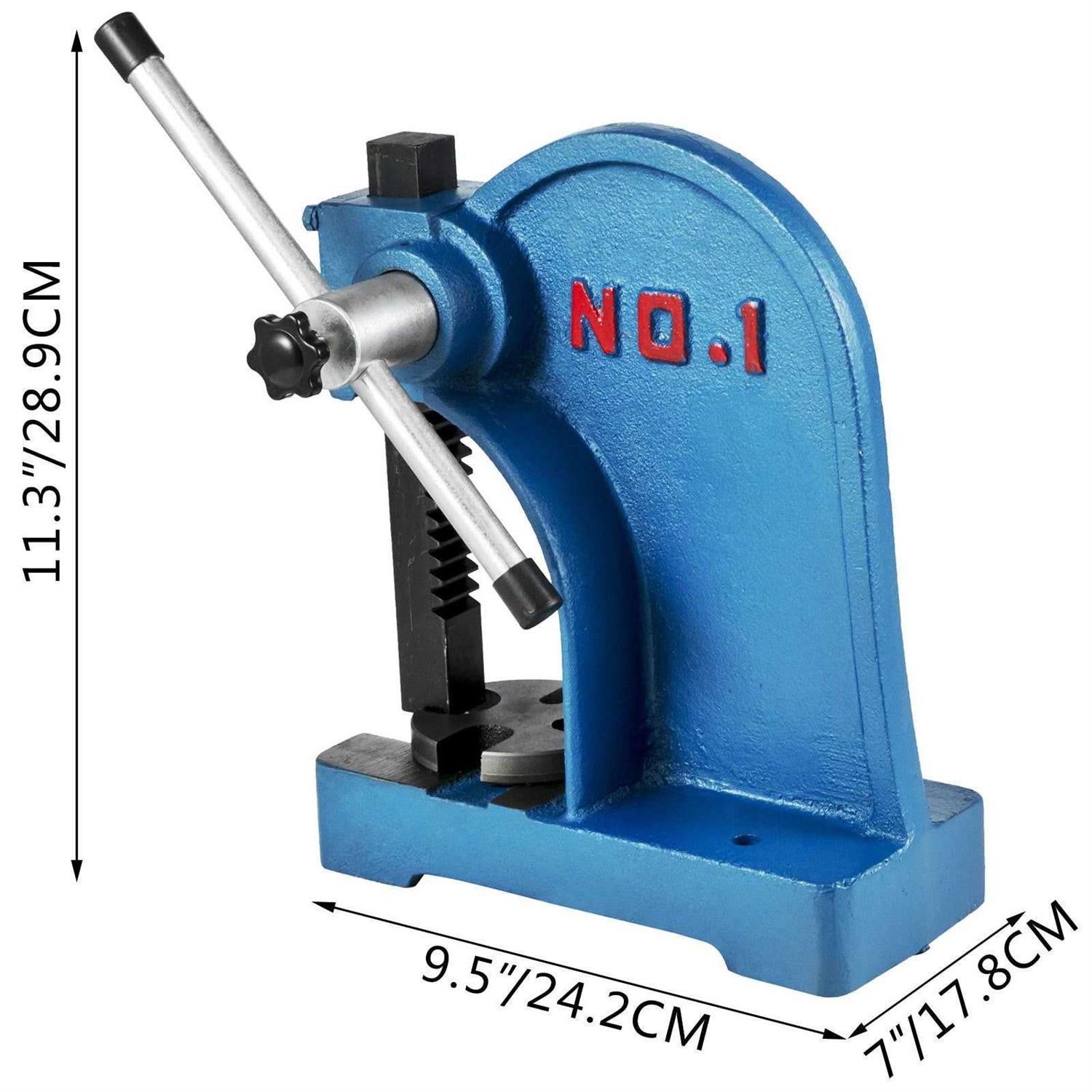 VEVOR Manual Arbor Press 1 Ton Heavy Duty Arbor Press with 4-5/8 Inch Maximum Height Manual Desktop Arbor Press Cast Iron Material for Riveting - Image 5