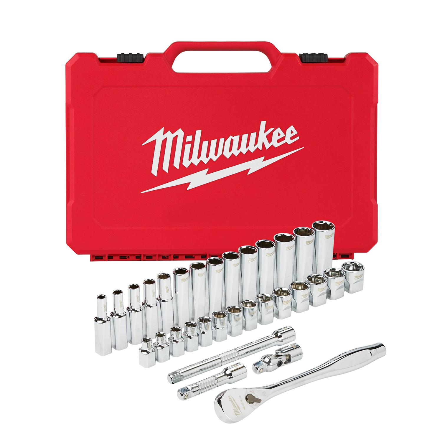 Milwaukee 3/8 Drive 32pc Ratchet & Socket Set 48-22-9508