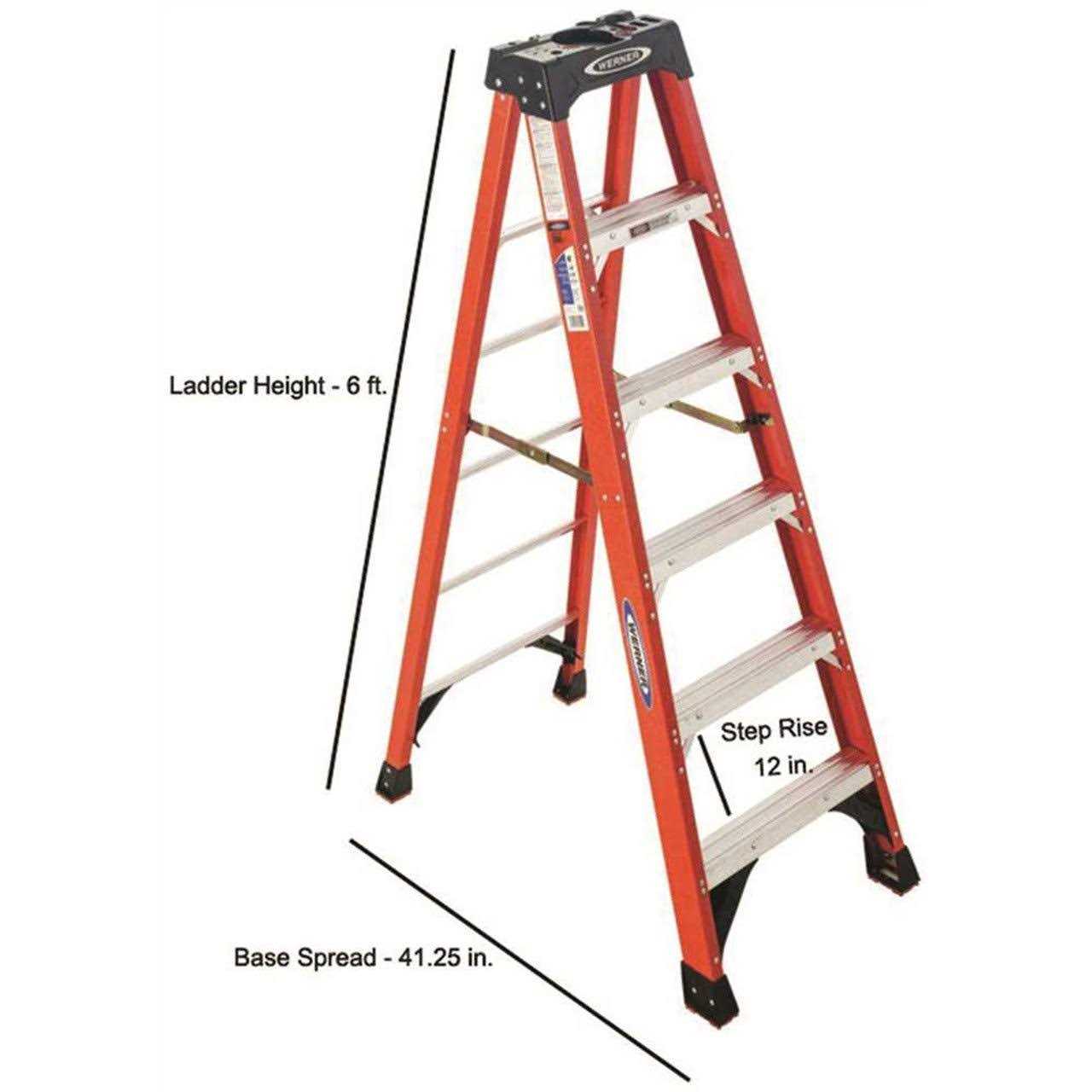 Werner 6206S 6 ft Type IA Fiberglass Step Ladder with shelf - Image 5
