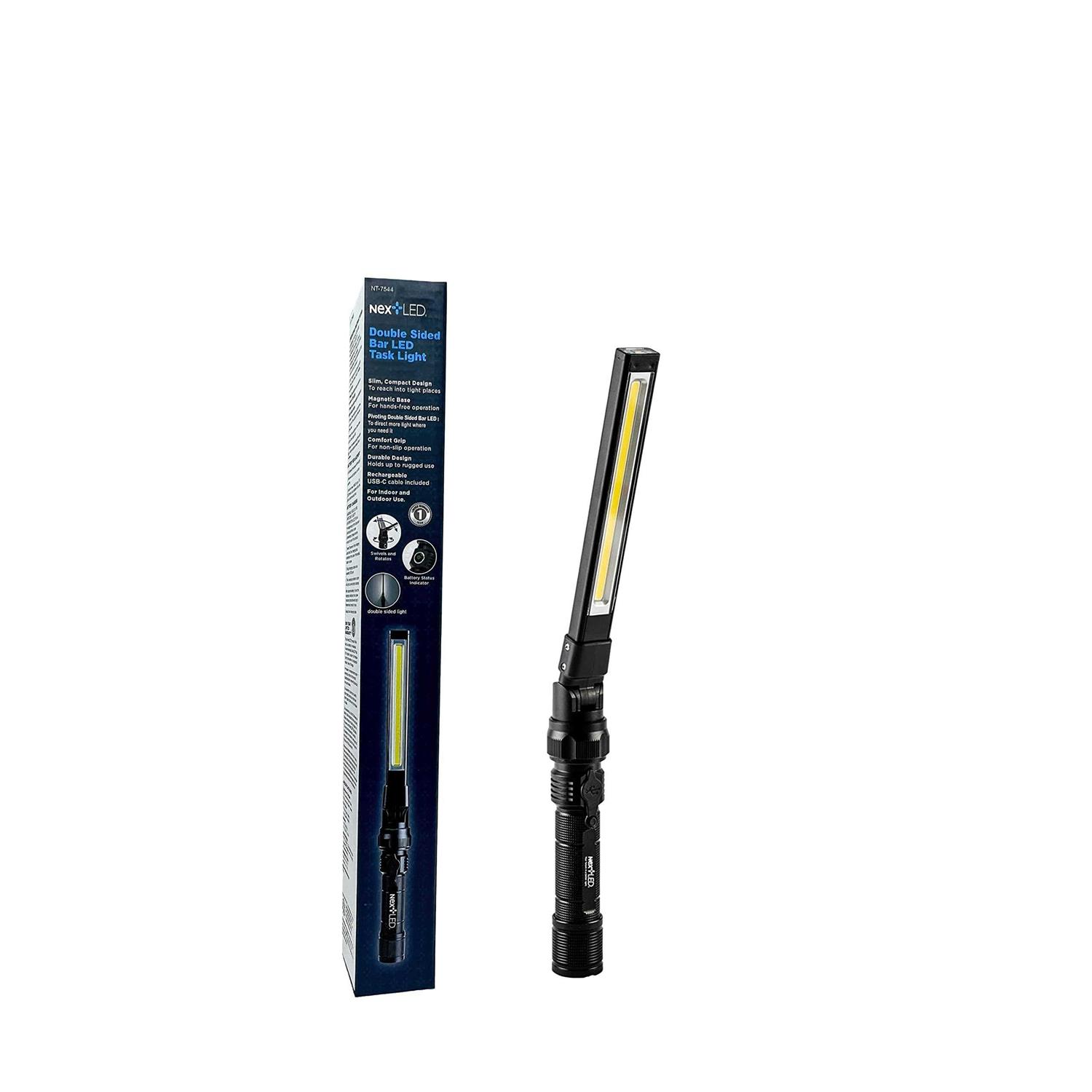 NextLED NT-7544 Heavy Duty Double-Sided Foldable Rechargeable Slim Magnetic Mechanic LED Work Light. 800 Lumen