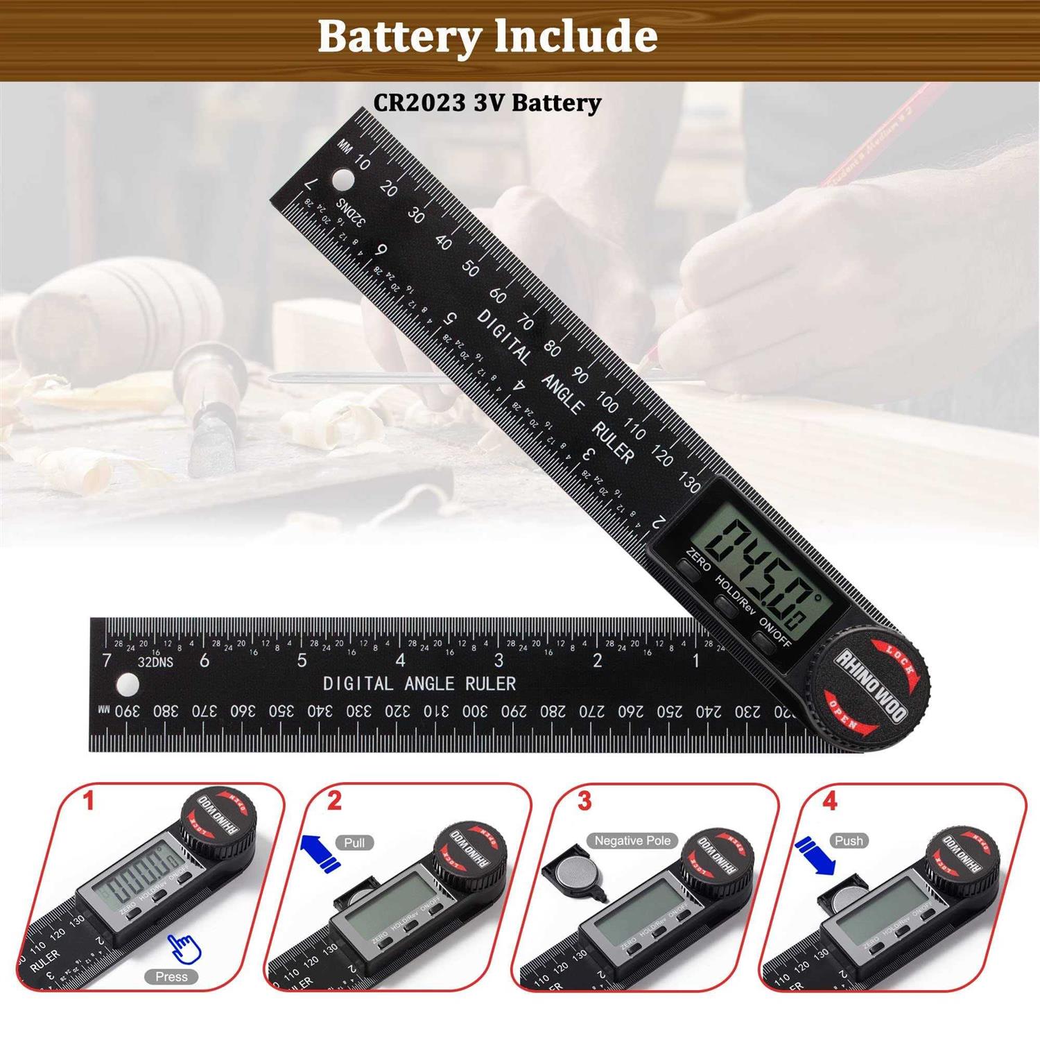 Tbvhomm Digital Angle Finder Protractor Angle Finder Ruler with 7inch/200mm - Image 5