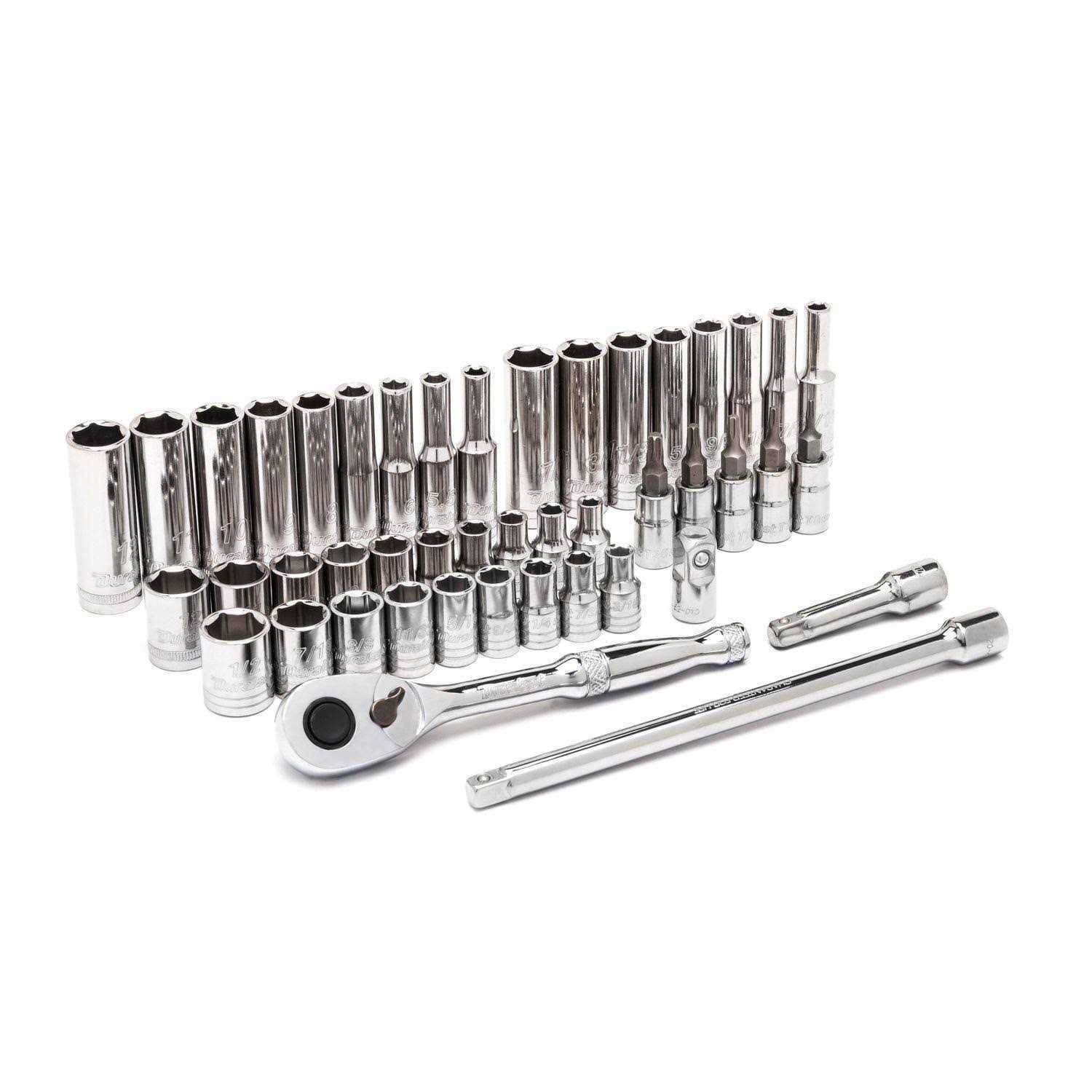 Duralast 1/4in Drive Ratchet and Socket Set 45 Piece 61-050 - Image 2
