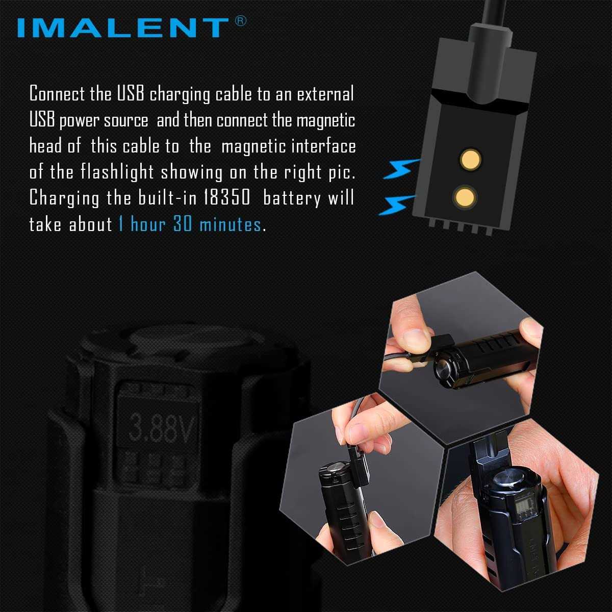 IMALENT LD70 EDC Flashlight LED Rechargeable Torch Powerful Flashlight 4000 Lumens with Cree XHP70.2 LED - Image 5
