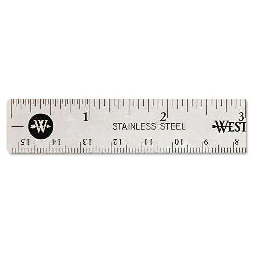Westcott Stainless Steel Office Ruler With Non Slip Cork Base