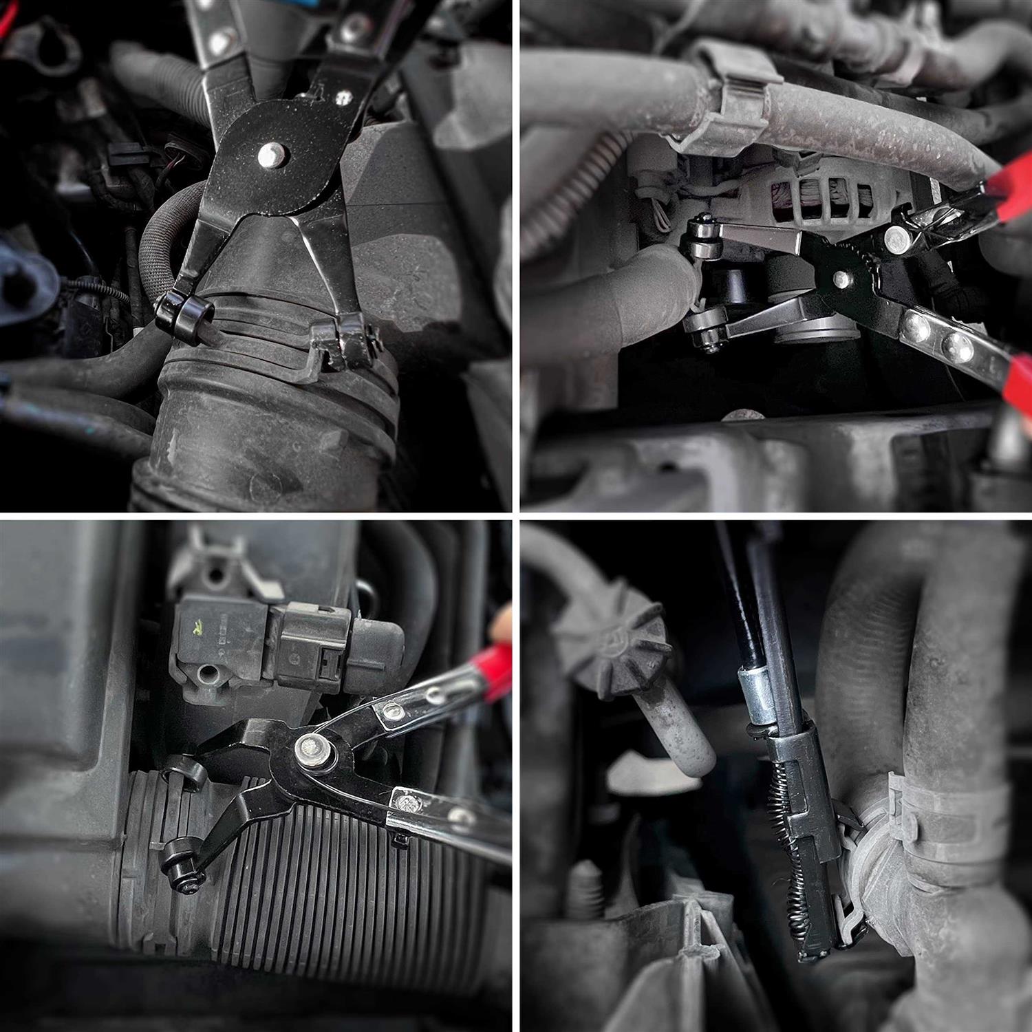 HPBBKD 3Pcs Hose Clamp Pliers,Remover Kit with Long Reach Wire Spring Hose Clamp Pliers for Automotive Coolant Radiator Heater and Water Hose - Image 4