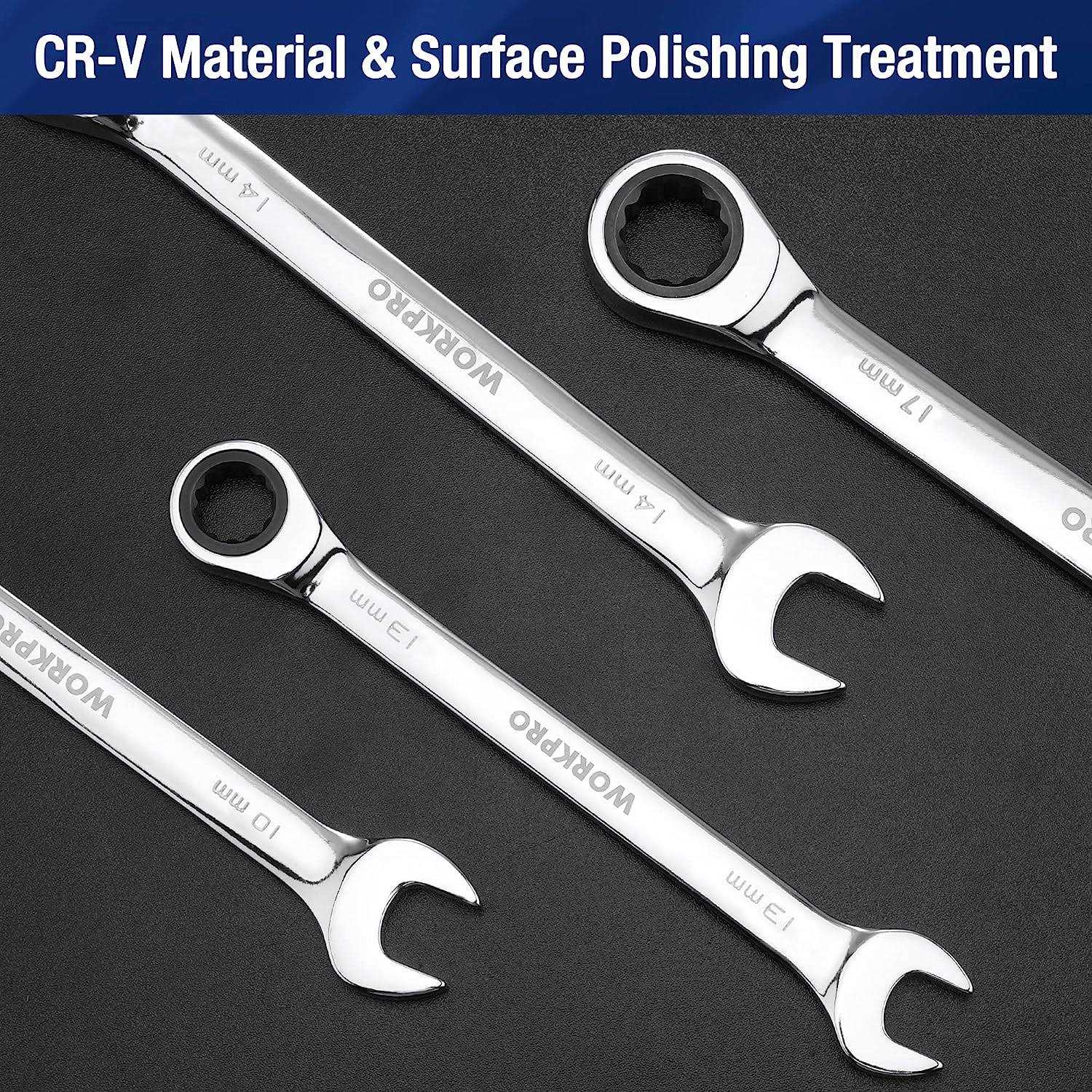 WORKPRO 22-Piece Ratcheting Combination Wrench Set 72 Teeth - Image 3