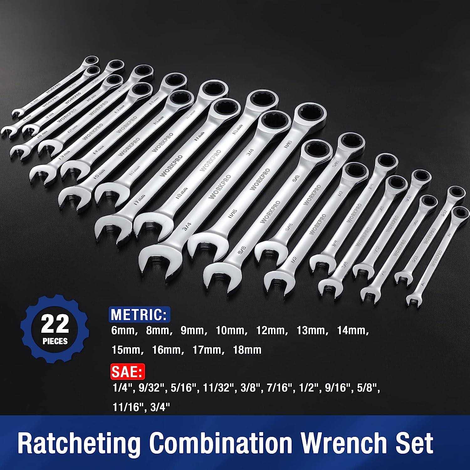 WORKPRO 22-Piece Ratcheting Combination Wrench Set 72 Teeth - Image 4